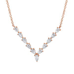 Pear Diamond V Necklace - Pasha Fine Jewelry