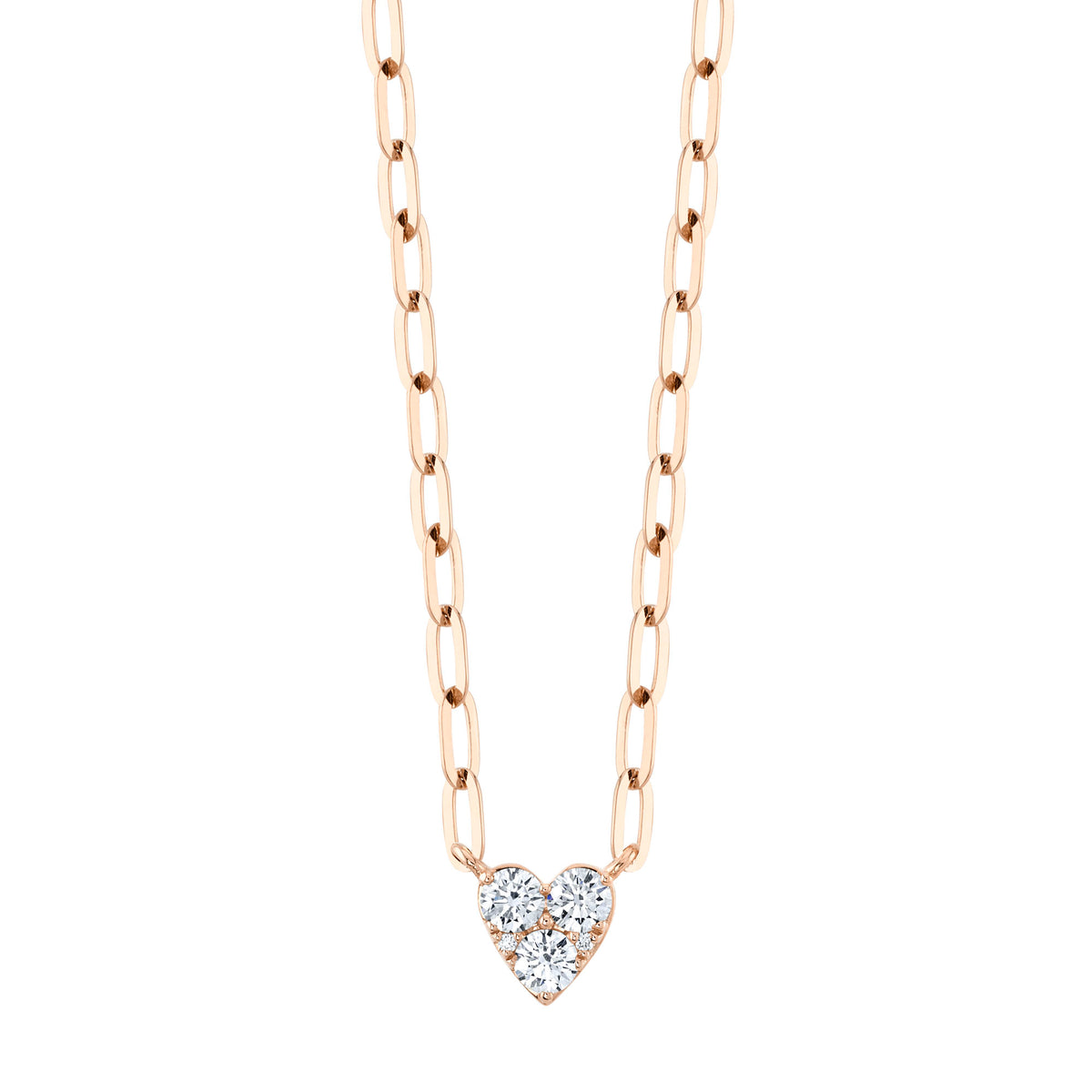 Diamond Heart Link Necklace - Pasha Fine Jewelry