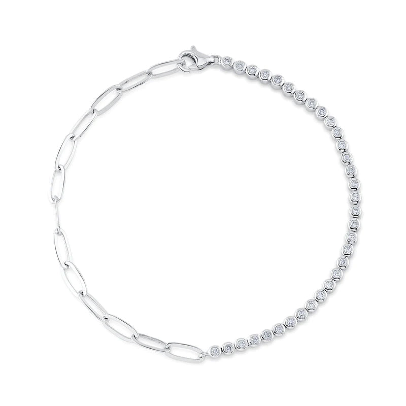 Diamond Bezel PaperClip Bracelet - Pasha Fine Jewelry