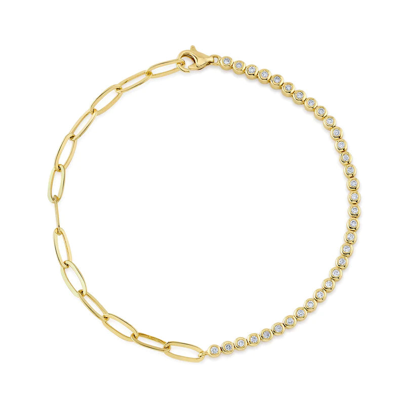 Diamond Bezel PaperClip Bracelet - Pasha Fine Jewelry