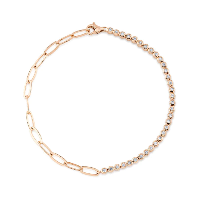 Diamond Bezel PaperClip Bracelet - Pasha Fine Jewelry