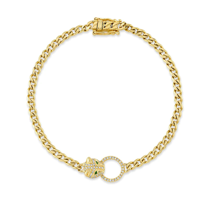 Cuban Link Panther Bracelet - Pasha Fine Jewelry