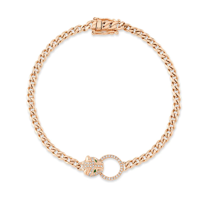 Cuban Link Panther Bracelet - Pasha Fine Jewelry