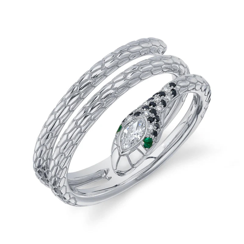 Marquise Diamond Snake Wrap Ring - Pasha Fine Jewelry