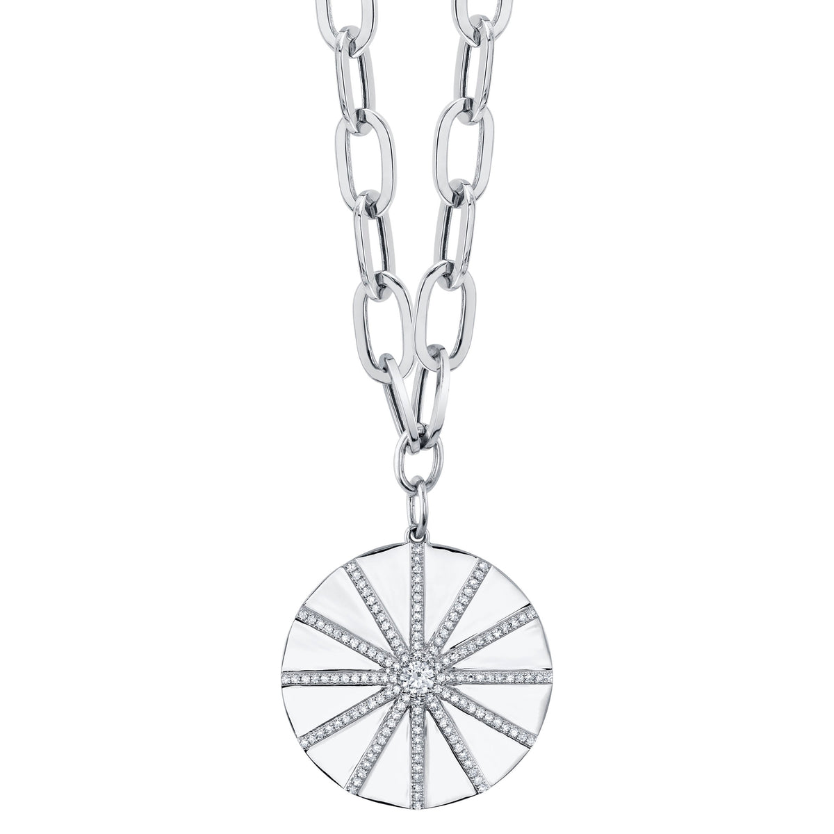 Sun Star Paper Clip Necklace - Pasha Fine Jewelry