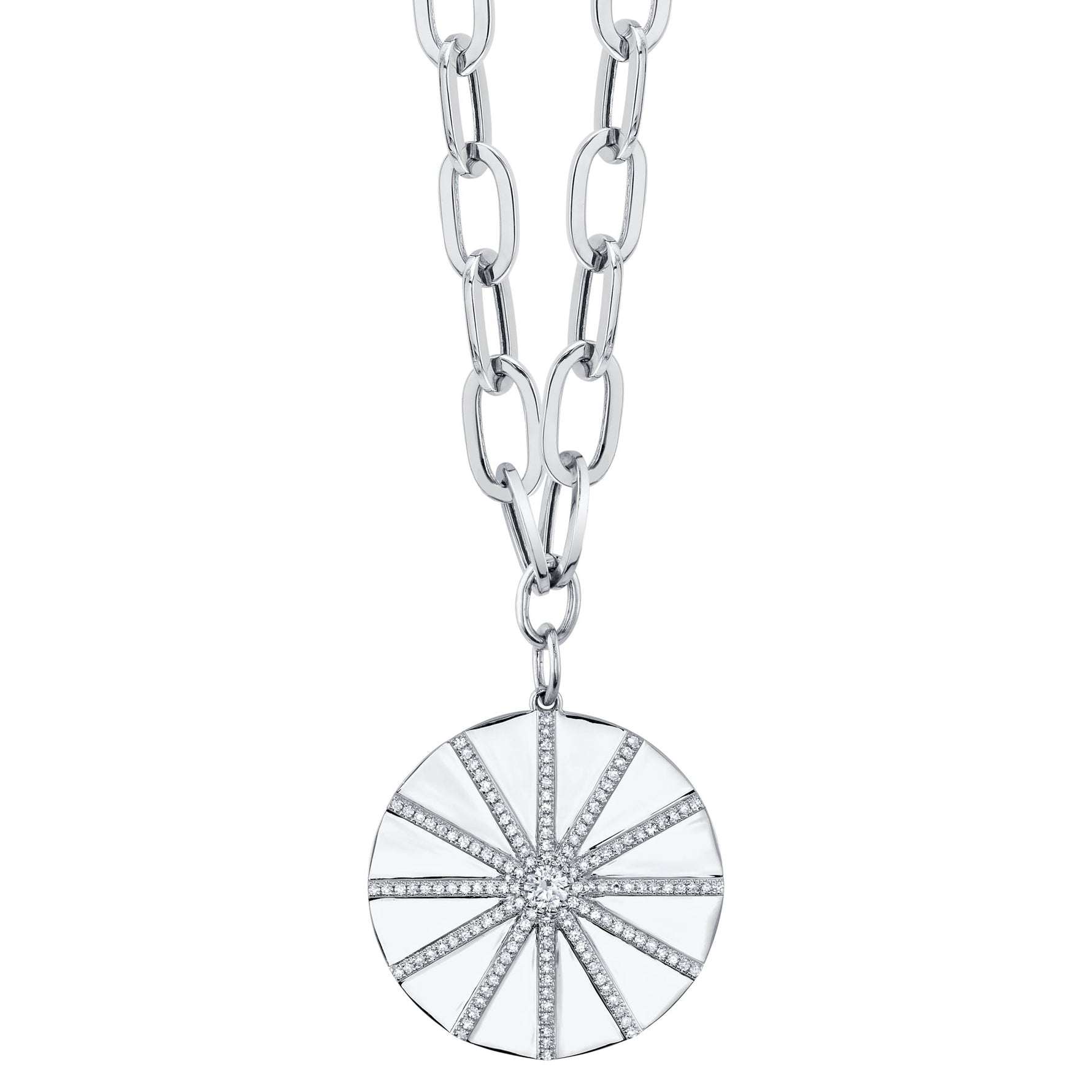 Sun Star Paper Clip Necklace - Pasha Fine Jewelry