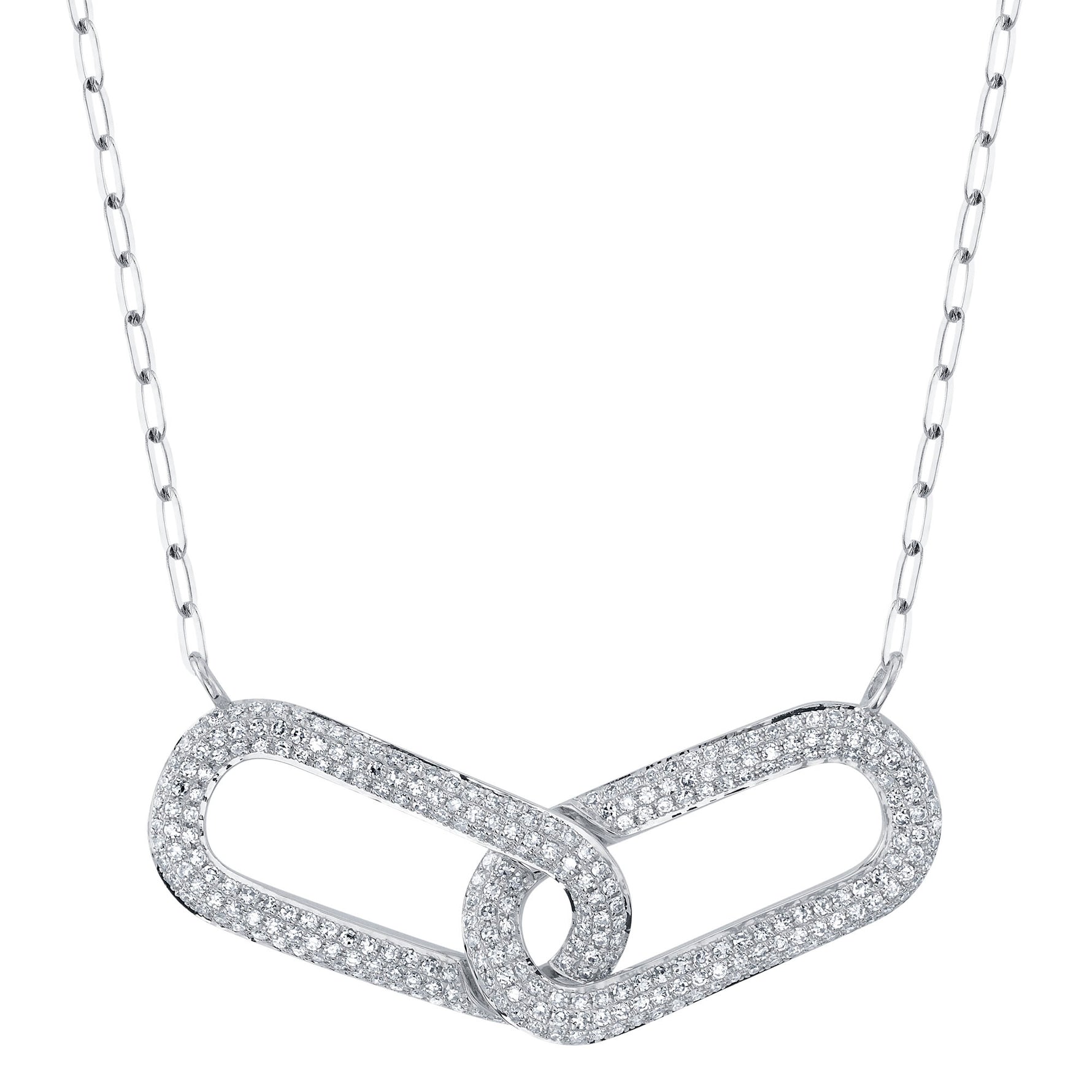 Diamond Interlock Link Necklace - Pasha Fine Jewelry