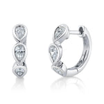 Bezel Pear Huggie Earrings - Pasha Fine Jewelry