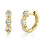 Bezel Pear Huggie Earrings - Pasha Fine Jewelry