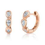 Bezel Pear Huggie Earrings - Pasha Fine Jewelry