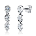 Diamond Bezel Pear Stud Earring - Pasha Fine Jewelry