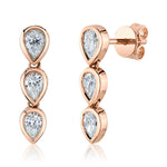 Diamond Bezel Pear Stud Earring - Pasha Fine Jewelry