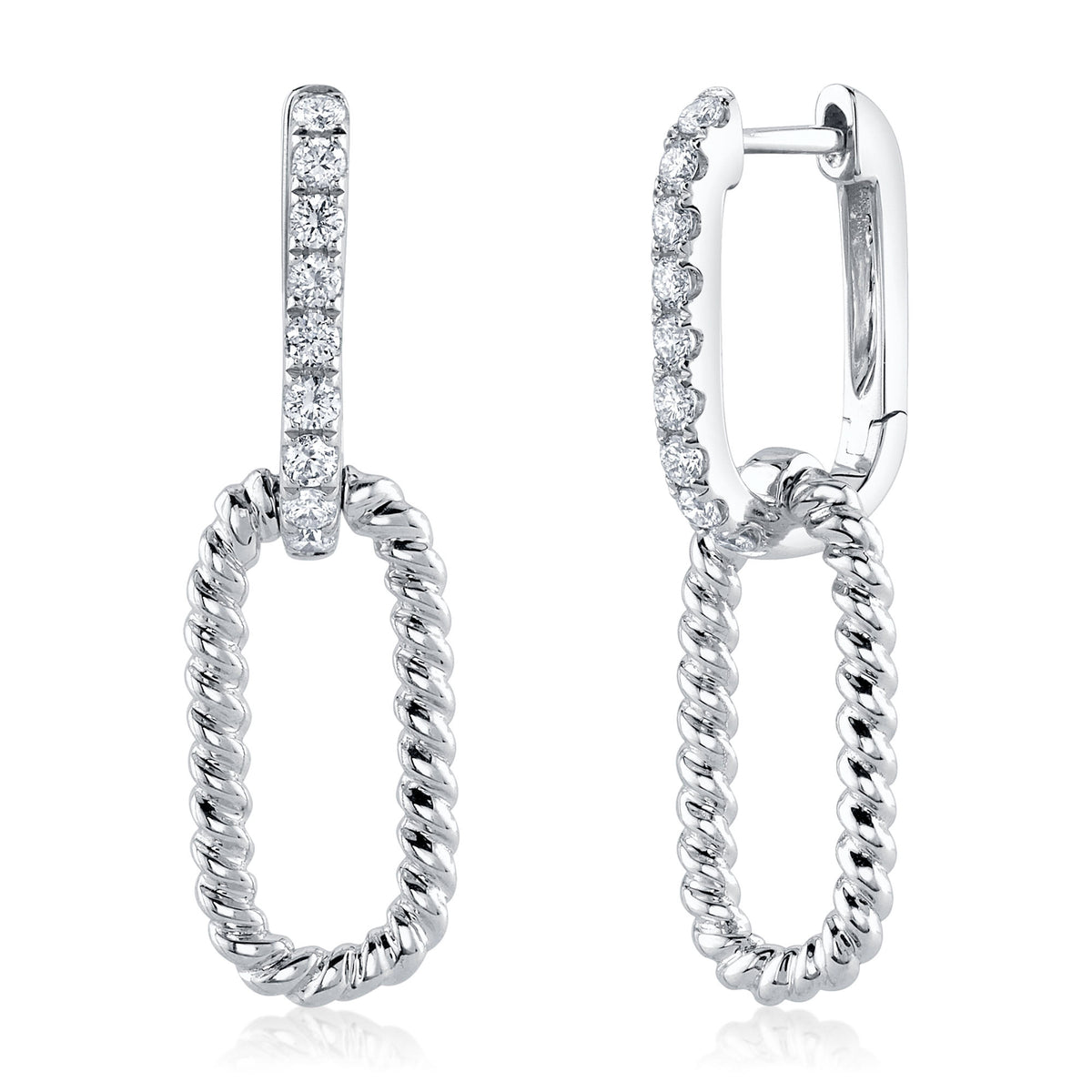 Paper Clip Diamond Earring - Pasha Fine Jewelry