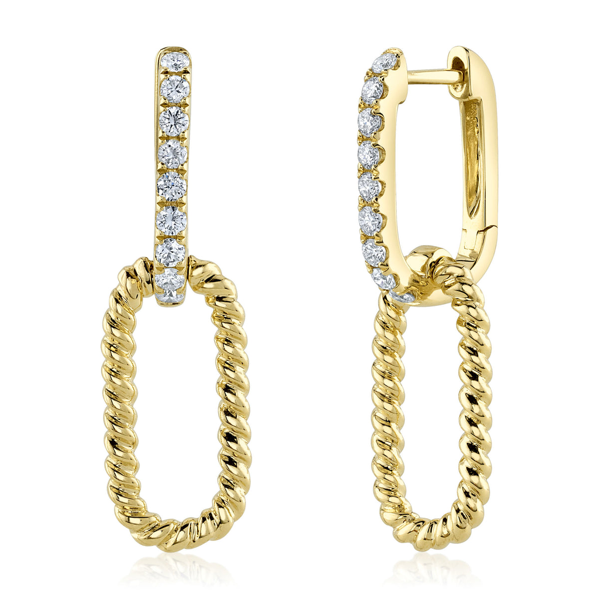Paper Clip Diamond Earring - Pasha Fine Jewelry