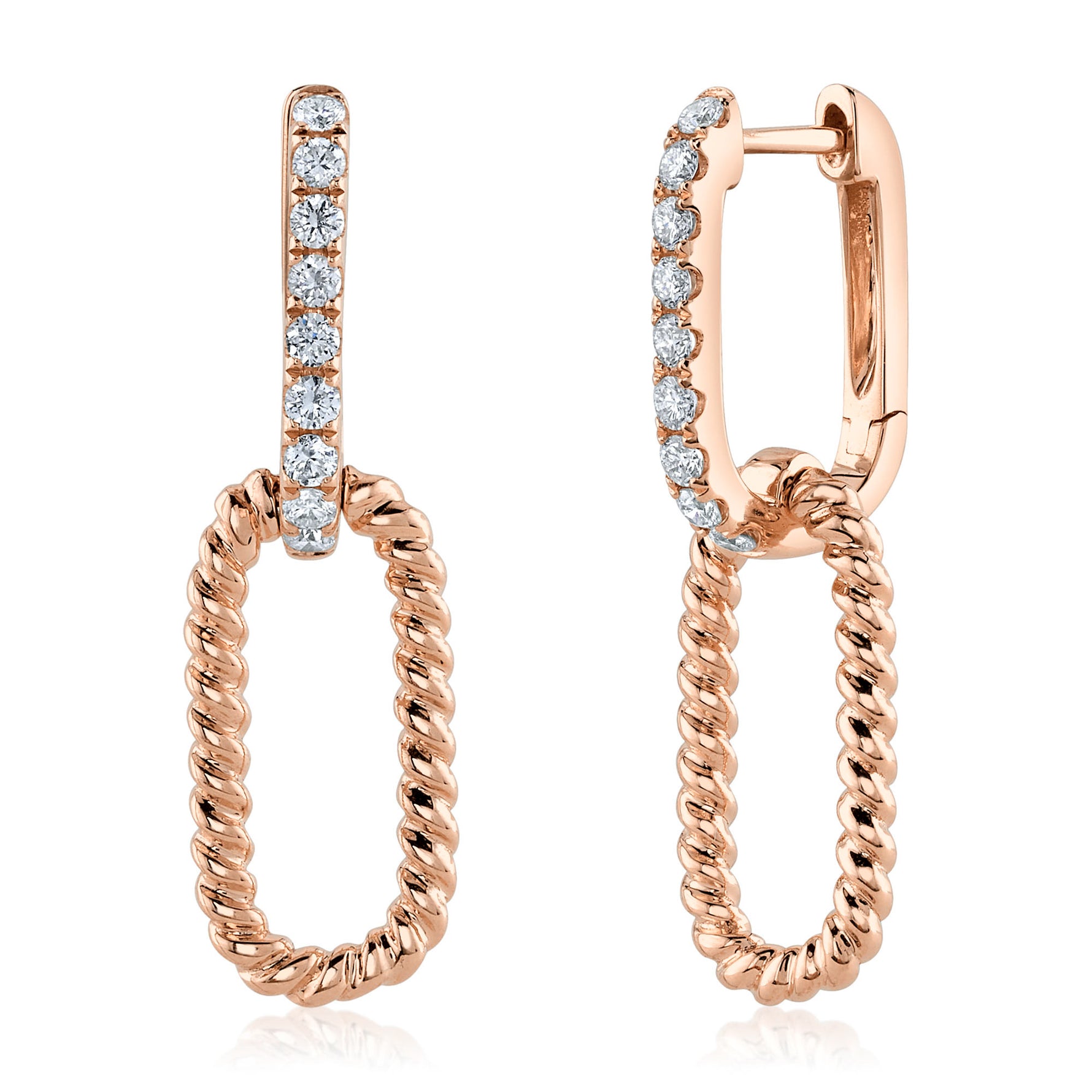 Paper Clip Diamond Earring - Pasha Fine Jewelry