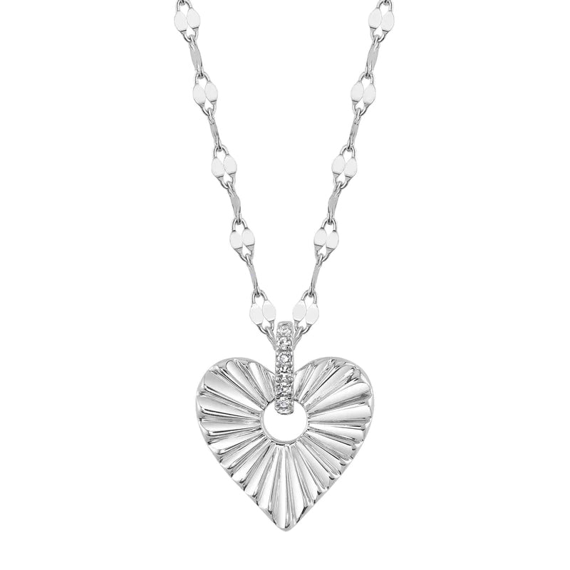Fluted Heart Pendant - Pasha Fine Jewelry