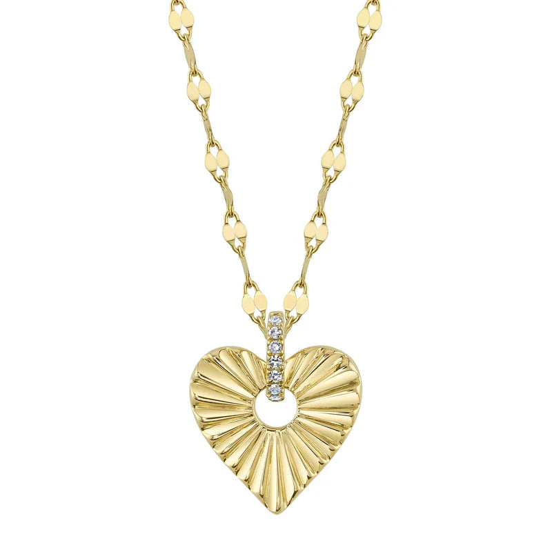 Fluted Heart Pendant - Pasha Fine Jewelry