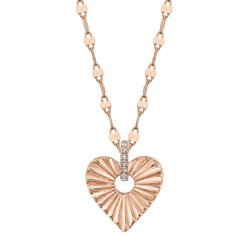 Fluted Heart Pendant - Pasha Fine Jewelry