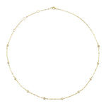 A 14K gold chain necklace with sparkle accents.