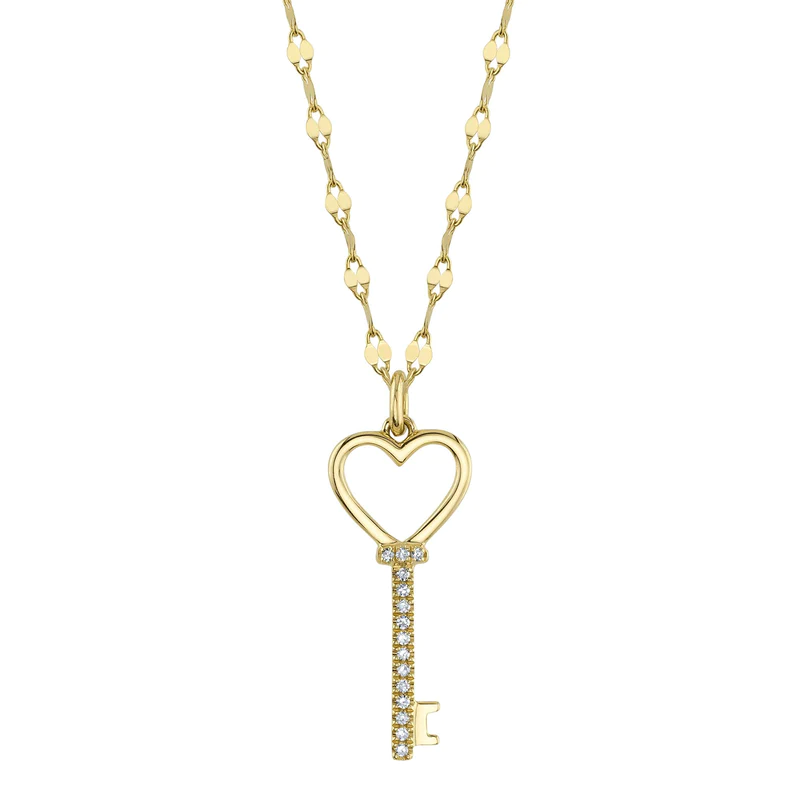 Heart & Key Pendant - Pasha Fine Jewelry