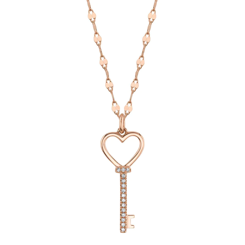 Heart & Key Pendant - Pasha Fine Jewelry