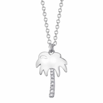 Palm Tree Diamond Necklace – 14K Gold | Tropical Diamond Pendant