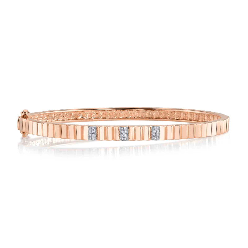 Pavé Diamond Fluted Bangle - Pasha Fine Jewelry