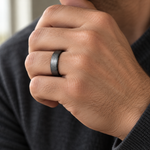 4mm Gunmetal Tungsten Brushed Band - lifestyle