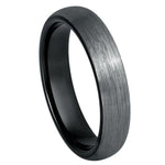 4mm Gunmetal Tungsten Brushed Band - white background