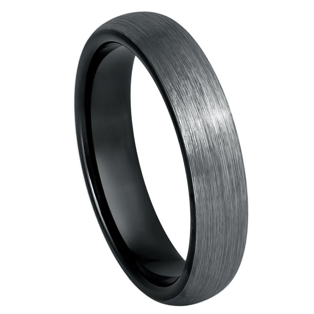 4mm Gunmetal Tungsten Brushed Band - white background