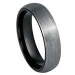 6mm Gunmetal Tungsten Brushed Band - white background