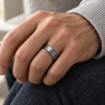 8mm Gunmetal Tungsten Brushed Band - lifestyle