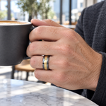 TR180 tungsten wedding band lifestyle image