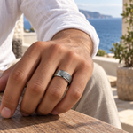8mm Tungsten Celtic Beveled-Edge Band lifestyle image