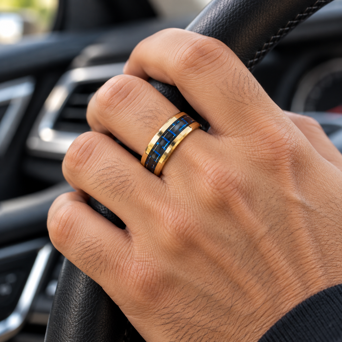 TR335 tungsten wedding band lifestyle image