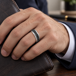 TR380 tungsten wedding band lifestyle image
