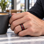 TR520 tungsten wedding band lifestyle image