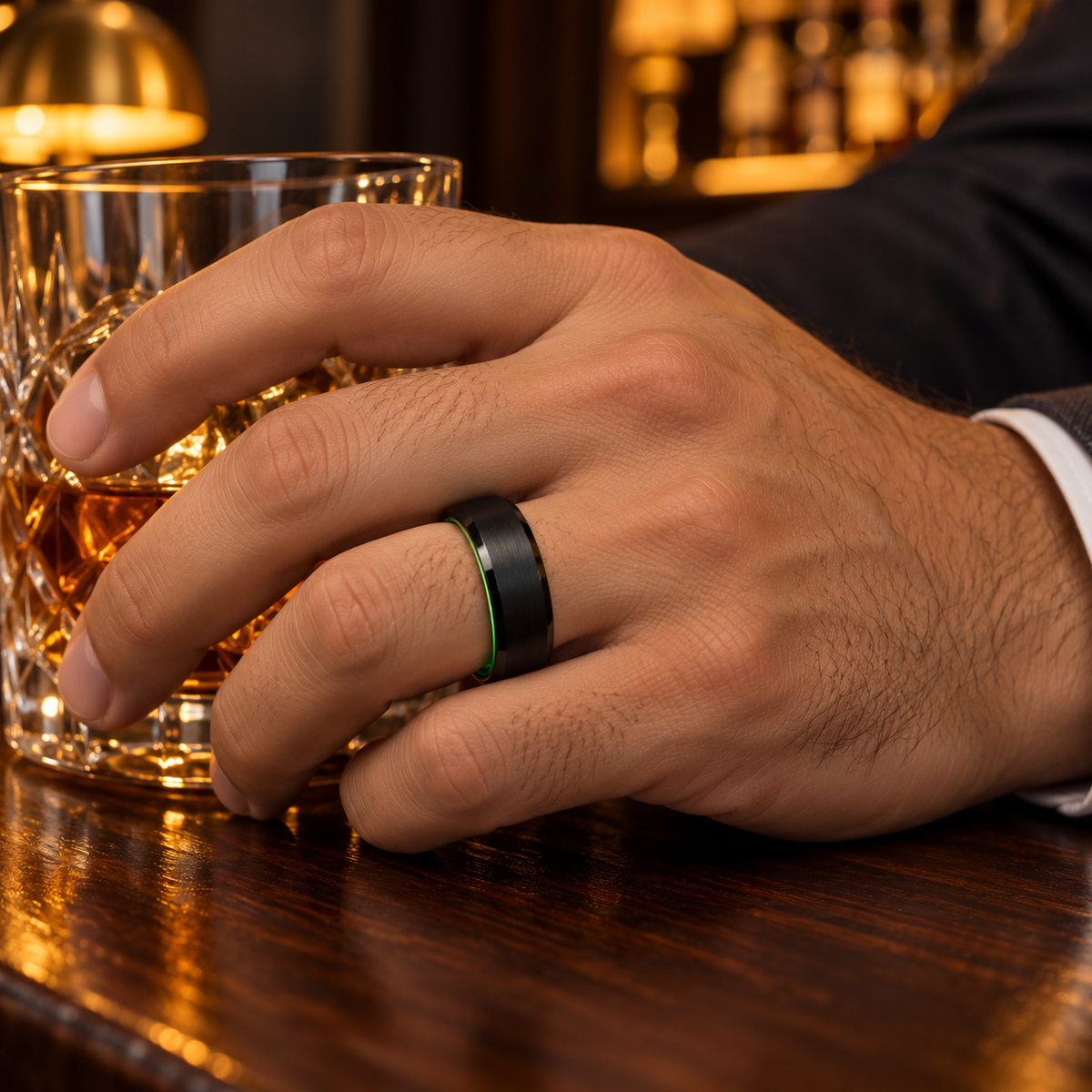 TR524 tungsten wedding band lifestyle image