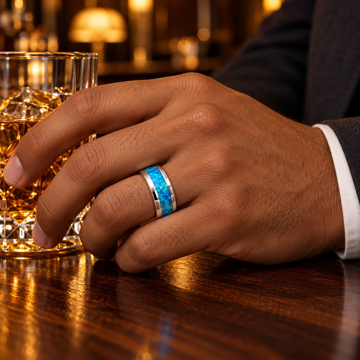 TR596 tungsten wedding band lifestyle image
