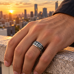 TR607 tungsten wedding band lifestyle image