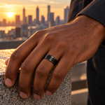 TR663 tungsten wedding band lifestyle image