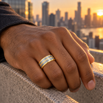 TR703 tungsten wedding band lifestyle image
