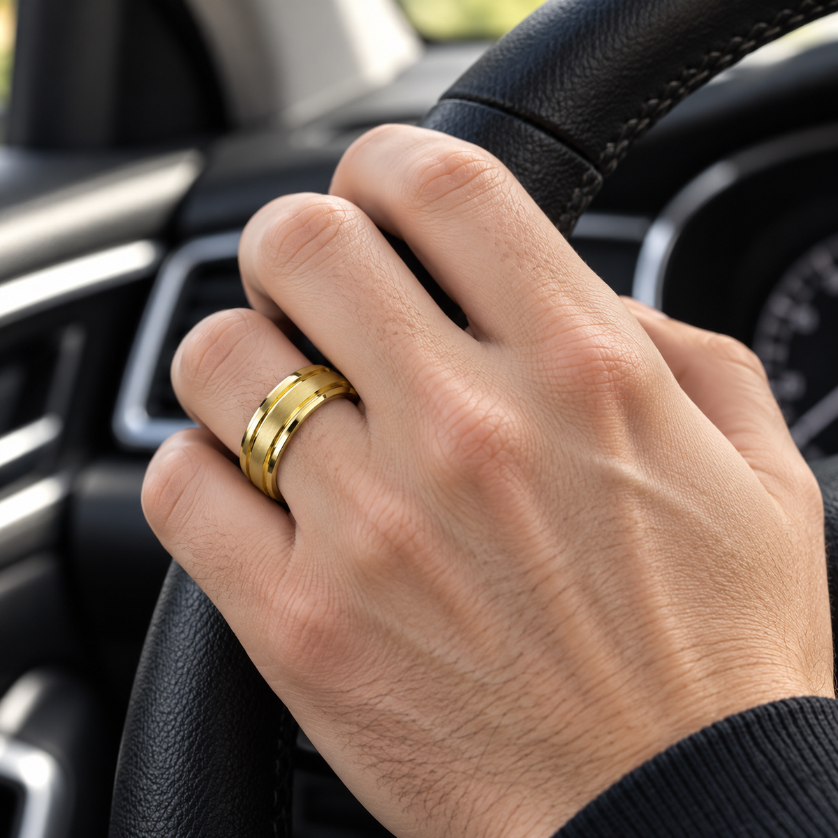 TR724 tungsten wedding band lifestyle image