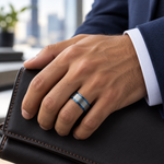 TR744 tungsten wedding band lifestyle image