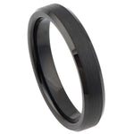4mm Black Tungsten High-Polish Domed Band on white background