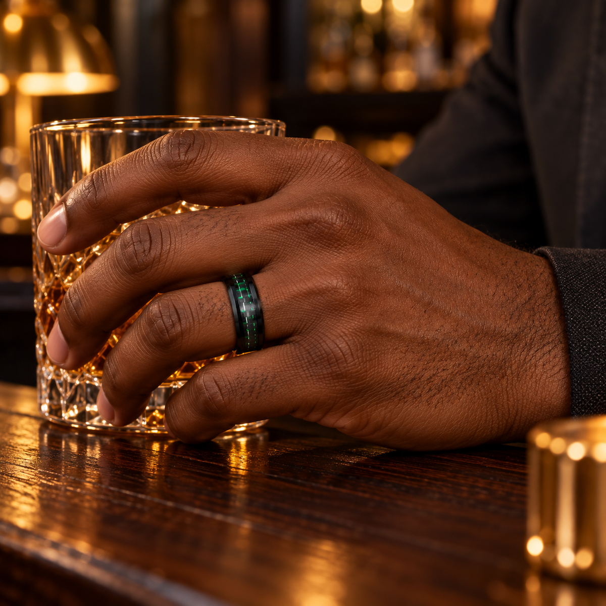 TR769 tungsten wedding band lifestyle image