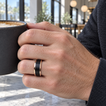 TR781 tungsten wedding band lifestyle image