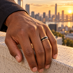 TR783 tungsten wedding band lifestyle image