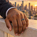 TR788 tungsten wedding band lifestyle image