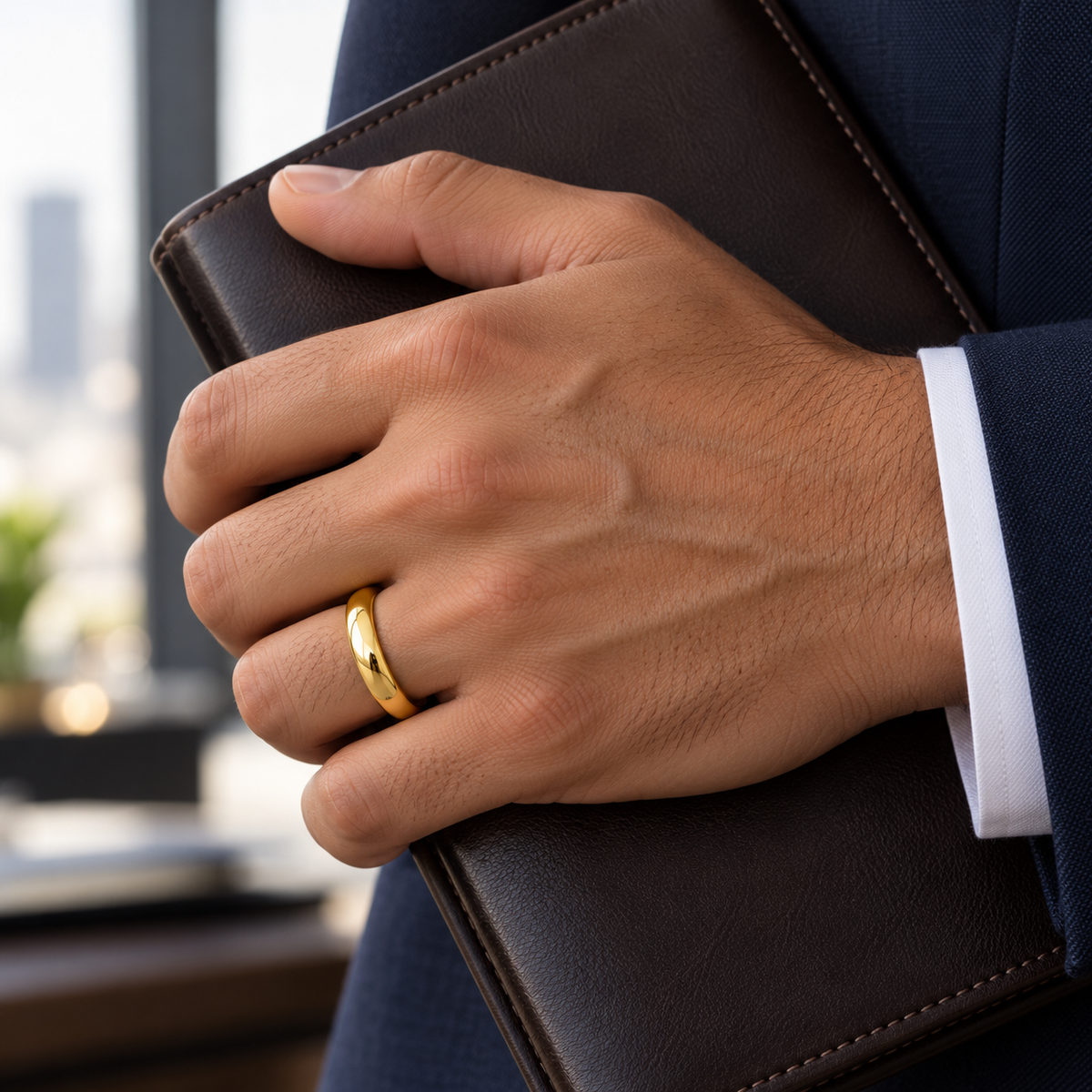 TR797 tungsten wedding band lifestyle image
